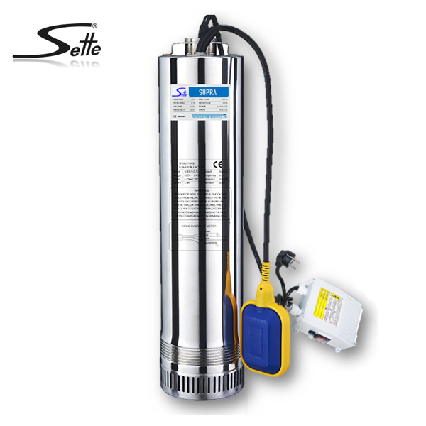 Čerpadlo na čistú vodu SETTE 5" SUPRA 3/1,5 230V 20m, s plavákom/104m, 83 l/min 8,2A Čerpadlo na čistú vodu SETTE 5" SUPRA 3/1,5 230V 20m, s plavákom/104m, 83 l/min 8,2A